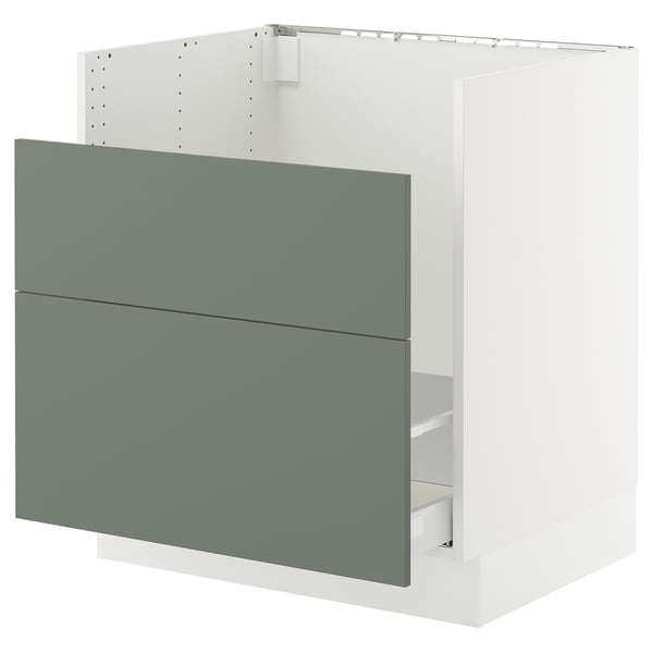 SEKTION / MAXIMERA Base cab f TALLSJÖN sink, white/Nickebo matt grey-green, 30x24x30 "