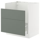 SEKTION / MAXIMERA Base cab f TALLSJÖN sink, white/Nickebo matt grey-green, 30x24x30 "