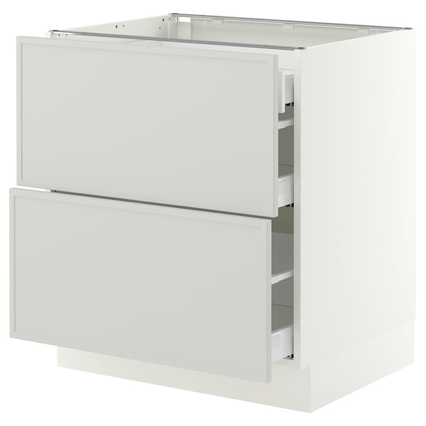SEKTION / MAXIMERA Base cab with 2 fronts/3 drawers, white/Aspudden light gray, 30x24x30 "