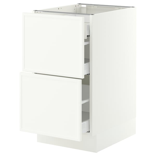 SEKTION / MAXIMERA Base cab with 2 fronts/3 drawers, white/Aspudden matt white, 18x24x30 "