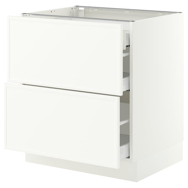 SEKTION / MAXIMERA Base cab with 2 fronts/3 drawers, white/Aspudden matt white, 30x24x30 "