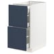 SEKTION / MAXIMERA Base cab with 2 fronts/3 drawers, white Axstad/matte blue, 15x24x30 "