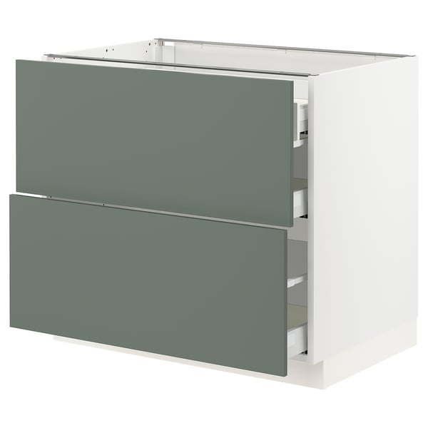 SEKTION / MAXIMERA base cab with 2 fronts/3 drawers, white/Bodarp gray