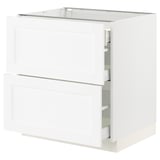 SEKTION / MAXIMERA Base cab with 2 fronts/3 drawers, white Enköping/white wood effect, 30x24x30 "