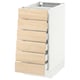 White kitchen cabinet with six light ash drawers, modern design.