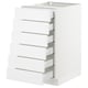 A white SEKTION kitchen cabinet with six drawers, featuring a sleek modern design.