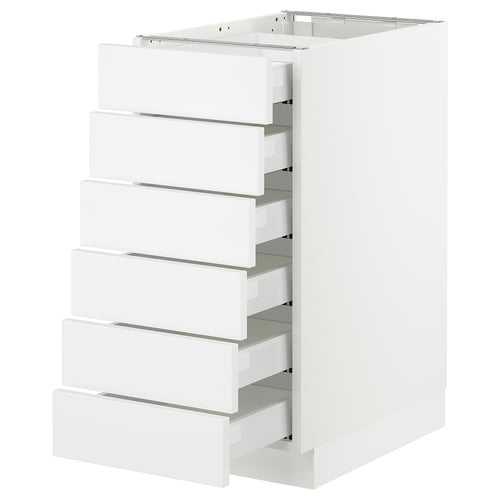 White SEKTION kitchen cabinet with six full-extension drawers.