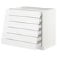A white SEKTION kitchen cabinet with six full-extension drawers. The cabinet is sleek and modern in design.