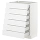 White SEKTION kitchen cabinet with six smooth drawers in modern minimalist style.