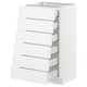 Ikea SEKTION white kitchen cabinet with six drawers.