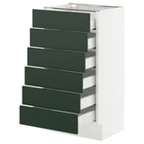SEKTION / MAXIMERA Base cabinet 6 fronts/6 low drawers, white/Havstorp deep green, 18x15x30 "
