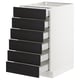 SEKTION white kitchen drawer unit with six black stained wood drawers, sleek design.