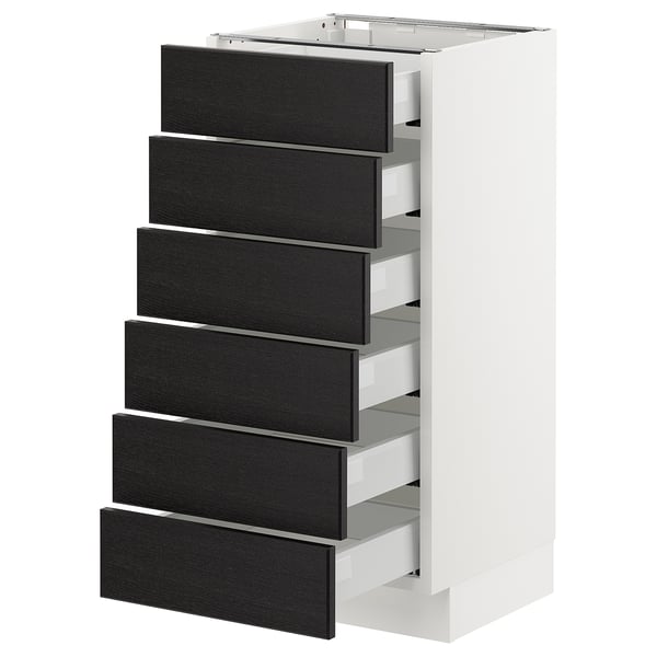 SEKTION kitchen unit, white & black drawers, rectangular shape, modern design.