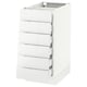 A white SEKTION kitchen cabinet with five full-extension drawers. The sleek, modern design high-gloss drawer fronts.