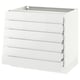 SEKTION white gloss cabinet, modern, rectangular with 6 drawers, smooth fronts.