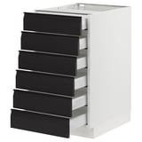 SEKTION / MAXIMERA Base cabinet 6 fronts/6 low drawers, white/Upplöv matt anthracite, 18x24x30 "