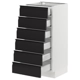 SEKTION / MAXIMERA Base cabinet 6 fronts/6 low drawers, white/Upplöv matt anthracite, 15x15x30 "