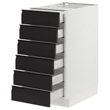 SEKTION / MAXIMERA Base cabinet 6 fronts/6 low drawers, white/Upplöv matt anthracite, 15x24x30 "