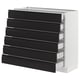 SEKTION / MAXIMERA Base cabinet 6 fronts/6 low drawers, white/Upplöv matt anthracite, 36x15x30 "