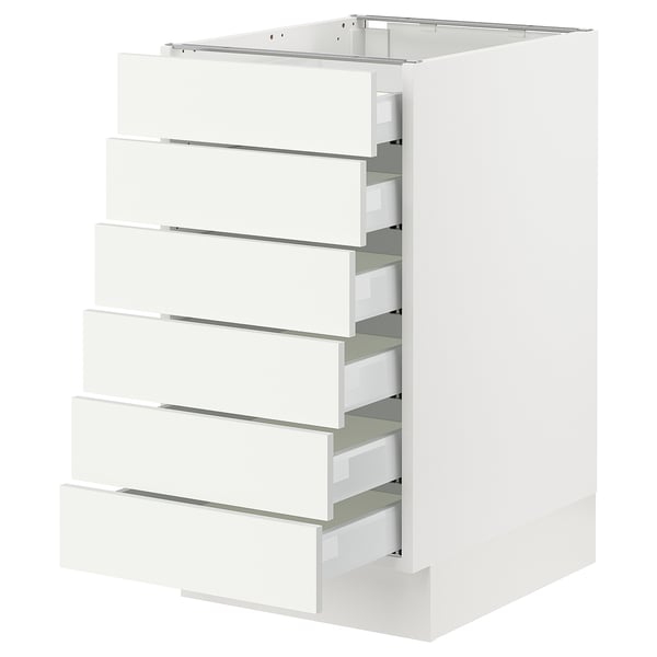 SEKTION / MAXIMERA Base cabinet 6 fronts/6 low drawers, white/Vallstena white, 18x24x30 "
