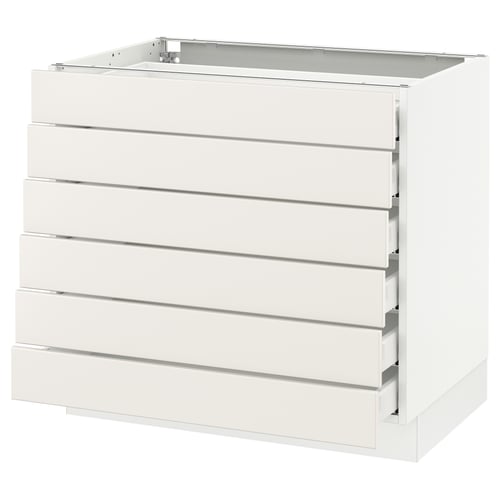 SEKTION white kitchen cabinet with smooth drawers, modern design.