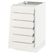 White SEKTION kitchen cabinet with five drawers, modern minimalist design.