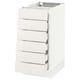 White SEKTION kitchen cabinet with five full-extension drawers.