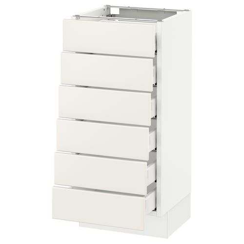 SEKTION kitchen storage unit in white with five drawers, sleek and modern design.