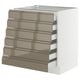 SEKTION / MAXIMERA Base cabinet 6 fronts/6 low drawers, white/Voxtorp high-gloss dark grey-brown, 30x24x30 "