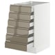 SEKTION / MAXIMERA Base cabinet 6 fronts/6 low drawers, white/Voxtorp high-gloss dark grey-brown, 18x24x30 "