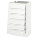 Ikea SEKTION white cabinet with five drawers, sleek handles, durable build.