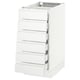 A white SEKTION kitchen cabinet with five integrated drawers. The sleek modern design clean lines, a minimalist look, and a smooth finish.