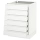 SEKTION / MAXIMERA Base cabinet/6 fronts/6 low drawers, white/Voxtorp matt white, 24x24x30 "