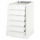 A white SEKTION kitchen cabinet with multiple drawers and a sleek, modern design.