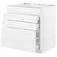 SEKTION white kitchen cabinet with multiple drawers.