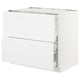 White SEKTION kitchen cabinet with drawers, sleek modern design.