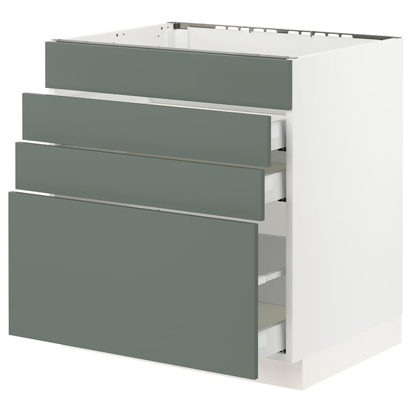 SEKTION / MAXIMERA base f/cooktop w/3 drawers, white/Bodarp