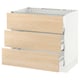 This image the ikea SEKTION kitchen cabinet in white with light ash wood-patterned drawers. It has three pull-out drawers and a sturdy frame.