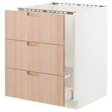 SEKTION / MAXIMERA Base cabinet f/sink & waste sorting, white/Fröjered light bamboo, 24x24x30 "