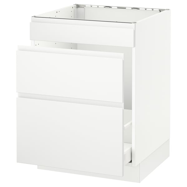 SEKTION white kitchen cabinet, sleek modern design, glossy finish, rectangular shape, 2 drawers.