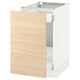 A white SEKTION kitchen cabinet with light ash wood drawers. It a sturdy frame with smooth-running drawers.