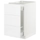 White SEKTION kitchen cabinet, three drawers, modern design.