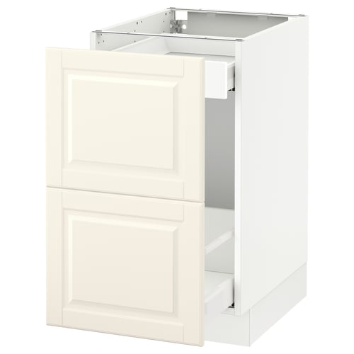 SEKTION off-white drawer unit, modern design, smooth polyester finish, rectangular shape, fully extended drawer.