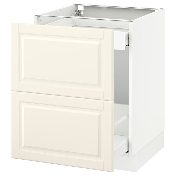 Off-white SEKTION kitchen cabinet with bevelled edges, modern design.