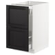 The SEKTION kitchen cabinet in white with black-stained ash drawer fronts. It two drawers and a sleek, modern design.