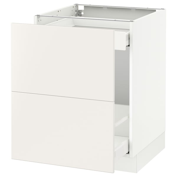 SEKTION white kitchen cabinet, modern minimalist design with sleek lines and smooth drawers.