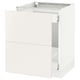 SEKTION white kitchen cabinet, modern minimalist design with sleek lines and smooth drawers.