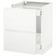 SEKTION kitchen unit in white, modern minimalist design with smooth drawer, high-quality materials.