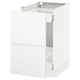 A white SEKTION kitchen cabinet with a modern design and smooth front, featuring integrated handles.