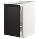 An IKEA SEKTION kitchen cabinet with a black-stained lerhyttan door, white frame, and bevelled edges.